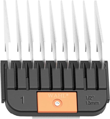 Picture of Wahl Professional Animal Guide, #1, 1/2 Inch Cut Length, Orange | 3374-100, Attachment Guide Comb, Detachable Blade for Pet Clippers, Easily Snaps into Place, Durable Stainless Steel