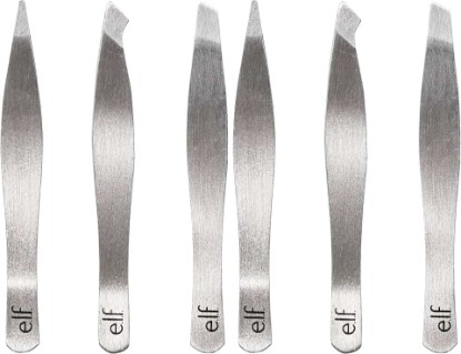 Picture of e.l.f. Tweezer Trio Kit, Three Mini Eyebrow Tweezers For Shaping, Defining & Grooming Brows, Great For Touchups On The Go, Vegan & Cruelty-Free (Pack of 2)