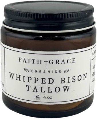 Picture of Organic Grass Fed Bison Tallow Moisturizer - All purpose moisturizer for sensitive skin, healing, hydrating, non-comedogenic, essential oils by Faith and Grace Organics