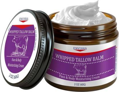 Picture of Beef Tallow for Skin - Organic Grass-Fed Handmade Whipped Beef Tallow Balm - Deeply Moisturizing and Hydrating for Face & Body - Natural Skin Care