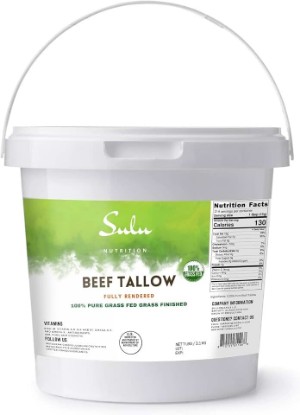 Picture of 100% Pure Fully Rendered Grass Fed Grass Finished Beef Tallow- (7 lbs)