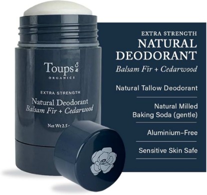 Picture of Toups & Co Natural Extra-Strength Deodorant–Balsam Fir & Cedarwood | Aluminum-Free Odor Protection| Grass-Fed Tallow & Magnesium| Baking Soda Balanced| Sensitive Skin Safe|Long-Lasting Freshness