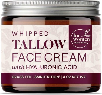 Picture of Beef Tallow Face Moisturizer for Women with Hyaluronic Acid & Jojoba Oil | Hydrating Whipped Beef Tallow for Skin Care for Women, With Sweet Almond Oil, Paraben-Free & Cruelty-Free, Non-GMO, 4 oz [Amazon-developed Certification] Compact by Design
