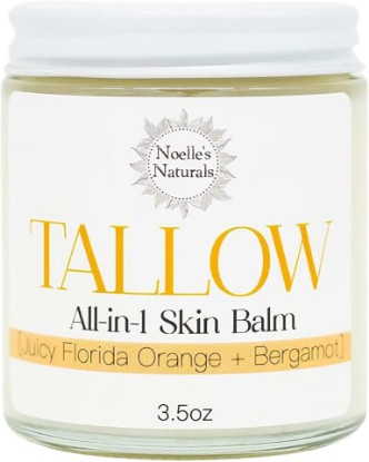 Picture of Tallow Balm - 100% Organic Grassfed Tallow - 3.5oz - Orange + Bergamot - Moisturizing - Dry Skin - Stretch Marks - All Natural