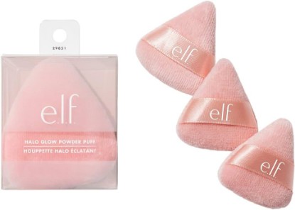 Picture of e.l.f. Halo Glow Powder Puff Set, Includes Full-Sized Powder Puff & Pack of 3 Pinkie Puffs For Applying Loose Or Pressed Powders, Vegan & Cruelty-Free
