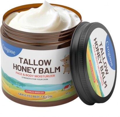 Picture of Beef Tallow for Skin - 100% Grass Fed - Whipped Tallow and Honey Balm，Moisturizer Cream for Face & Body -Natural Organic Formula for Dry & Sensitive Skin (Citrus Breeze) (2, Fluid Ounces)