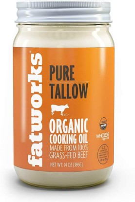 Picture of Fatworks Organic Grass-Fed Beef Tallow, 14 oz | Certified Organic, Non-GMO, Pasture-Raised, KETO Friendly