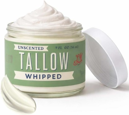 Picture of Whipped Tallow 9oz - All Natural Face Cream + Whole Body Moisturizer for Dry Skin - No Preservatives, Parabens or Seed Oils - 100% Pure, No Added Fragrance - USA Made (Unscented)