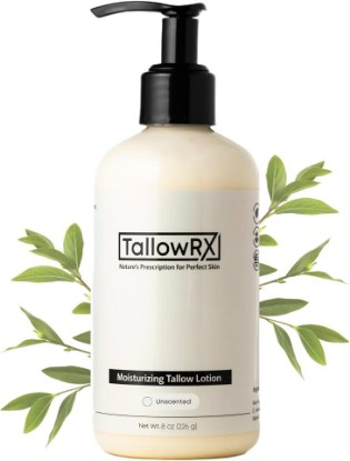 Picture of TALLOWRX Tallow Body Lotion – 100% Grass-Fed Beef Tallow for Skin, Face & Body – Pure & Organic Moisturizer with Jojoba Oil, Vitamin E (8 Fl Oz, Unscented)