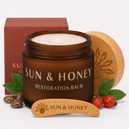 Picture of Beef Tallow Balm for Face | 100% Grass-Fed Tallow Face Moisturizer | Castor Oil & Frankincense Balm | Cosmetic Grade Beef Tallow Face Cream | Natural Skin Care | Sun & Honey