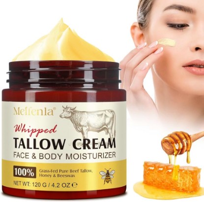 Picture of Meifenla Beef Tallow for Skin, Tallow and Honey Cream Natural Tallow Face Moisturizer,Hydrating Beef Tallow Balm Deeply Moisturizing for Face & Body Skin Care
