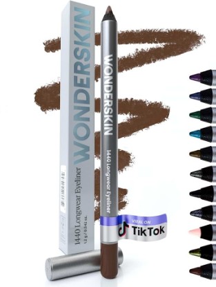 Picture of Wonderskin Eyeliner Pencil 1440 Longwear Eyeliner Waterproof & Smudge Proof | Waterproof deep brown eyeliner, smudge-proof formula glides on smoothly for precise, long-lasting definition. ClimatePartner certified