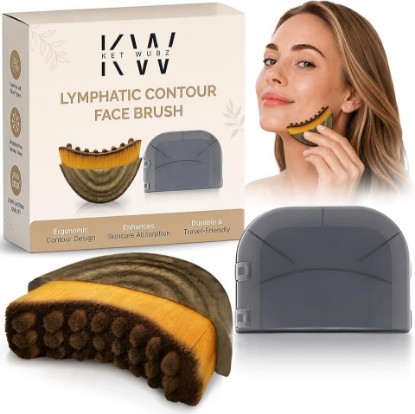 Picture of Lymphatic Contour Face Brush, Facial Brush for Lymphatic Drainage, Dry Lymphatic Massage Brush, Face Sculpting Brush, Lymphatic Drainage Massager, Contour Face Brush, Face Depuffer, Facial Tool