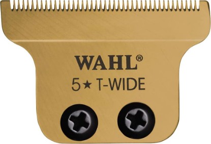Picture of Wahl Professional T-Wide Gold Plated Bladeset, Model 02215-700 | Fits Cordless Detailer Li & Gold Cordless Detailer Li, DLC & Titanium Coated 1/4 in Wider Zero-Overlap Blade Refill
