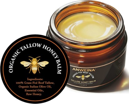 Picture of Beef Tallow for Skin, Organic Grass, with Raw Honey, Citrus Flavor 2. OZ. | Refreshing & Non-sticky, Moisturizes Skin, Use Morning & Night, for ALL, Natural Ingredients, Alcohol-free