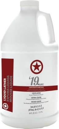 Picture of Wahl Professional 19 Premixed Liquid Lather, Vitamin E Enriched, 64 Fl Oz | Ready-To-Use Shaving Solution for Sensitive Skin, Rich, Warm Foam, Pour & Heat with the Wahl 19 Lather Machine, Resealable