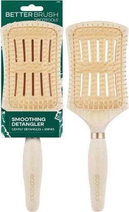Picture of EcoTools Better Brush Smooth Paddle Brush, 1 Count | Easy detangling with a smoothing hair brush for wet or dry hair, flexible bristles, bamboo brush and heat resistant