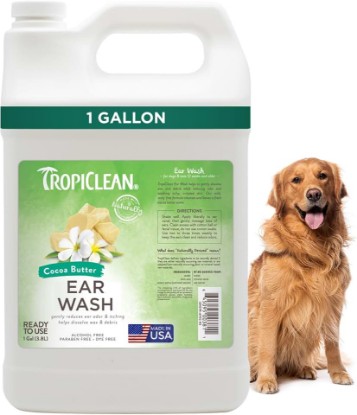 Picture of TropiClean Dog Ear Wash, Alcohol Free Ear Cleaning Solution, 1 Gallon