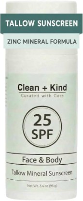 Picture of Organic Beef Tallow Sunscreen SPF 25 Zinc Oxide Vanilla Travel | Non-Toxic Reef-Safe Mineral Sunscreen SPF 25, Non-Nano Zinc, Daily Face & Body, Water-Resistant 80 Min, Made in USA