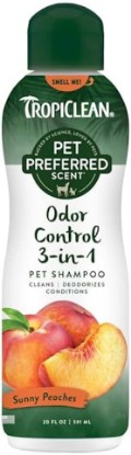 Picture of TropiClean Pet Preferred Scent Odor Control 3-in-1 Pet Shampoo Sunny Peaches, 20 Fl Oz