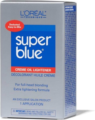 Picture of L'OREAL TECHNIQUE Super Blue Lightener Kit - Hair Bleach, Removes Natural or Artificial Pigments, Easy and Smooth Application