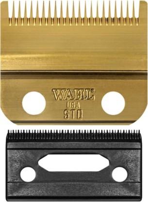 Picture of Wahl Professional Stagger Tooth Gold Bladeset, Model 02161-700 | Fits Cordless Magic Clip 8148 & 8509, DLC & Titanium Coated Snap-On Blade Refill Blends & Texturizes While Cutting