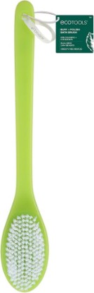 Picture of EcoTools Buff + Polish Bath Brush, Shower Brush, 1 Count | Reach your back easily, back brush for shower with dual-sided cleanse and exfoliating, long handle, hanging ribbon, hygiene