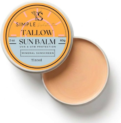 Picture of Tinted Mineral Sunscreen SPF 50+ for Face | Zinc Oxide with Grass-Fed Beef Tallow | Reef Safe Daily Facial Sunscreen | Anti-aging with CoQ10+Resveratrol, No White Cast, Sensitive Skin | 2 oz (Fair)