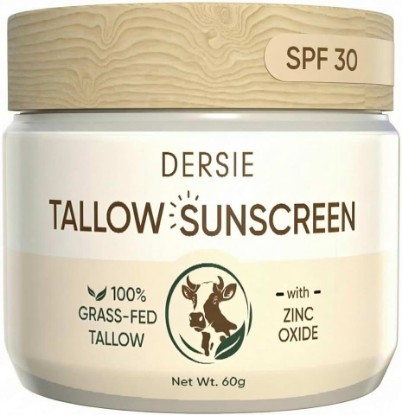 Picture of Dersie Tallow Sunscreen SPF 30 – Mineral UV Defense with Non-Nano Zinc Oxide – Face & Body Sun Protection for Adults & Kids – with 100% Grass-Fed Beef Tallow for Skin Comfort (2.1 oz)