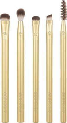 Picture of EcoTools Precious Metals Brightening Eye Kit, Eye Makeup Brushes, 5 Pieces | Create eye looks with an eye makeup brush set for cream, liquid or powder, eyeshadow brush set, recycled materials