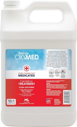 Picture of TropiClean OxyMed Medicated Itch Relief Dog Conditioner, Oatmeal, 1 Gallon