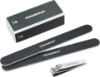 Picture of Tweezerman Manicure Kit with Clipper, Polish Remover Pushy, 2 Files Black