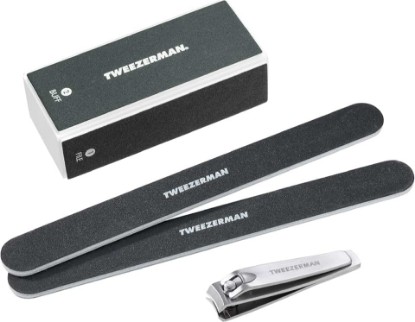 Picture of Tweezerman Manicure Kit with Clipper, Polish Remover Pushy, 2 Files Black