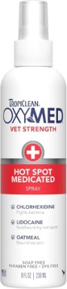 Picture of TropiClean OxyMed Hot Spot Treatment Spray for Dogs, Chlorhexidine, 8oz