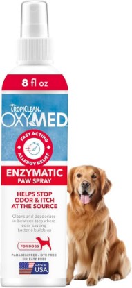 Picture of TropiClean OxyMed Enzymatic Paw Odor and Itch Spray, 8oz