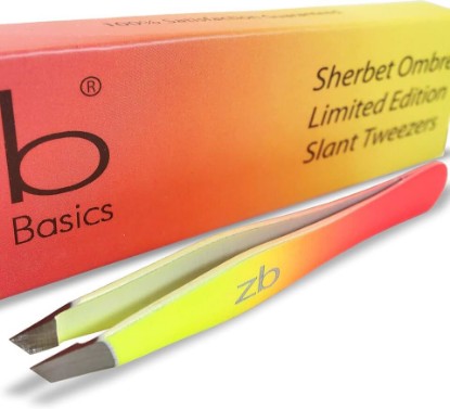 Picture of Zizzili Basics Tweezers - Limited Edition Sherbet Ombre Slant Tip - Best Tweezer for Eyebrow, Facial Hair Removal and your Precision Needs