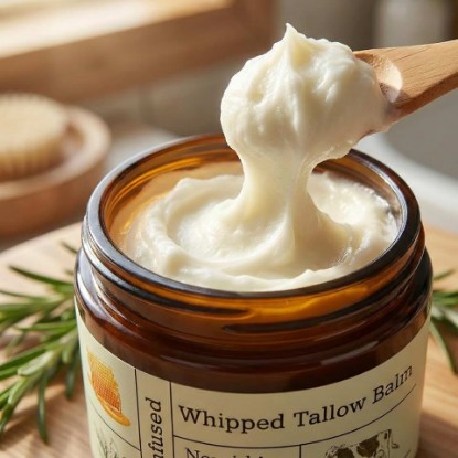 Picture of BAISEN DIARY Beef Tallow For Skin – Natural Whipped Tallow and Honey Balm Face Moisturizer, Organic Grass-Fed Tallow, Deeply Nourishing Skin Balm for Face & Body, Moisturizing Cream for Dry Skin