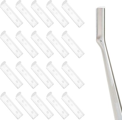 Picture of Facial Razor Replacement Blades Fit For Tweezerman Stainless Steel Razor | Facial Hair Removal Refill Blade (20 Count)