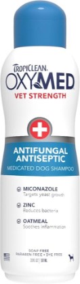 Picture of TropiClean OxyMed Medicated Antifungal and Antiseptic Dog Shampoo, 20oz