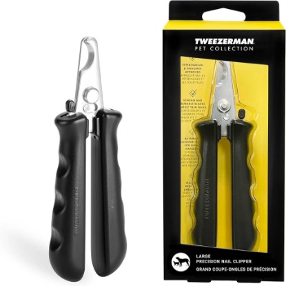 Picture of Tweezerman Large Nail Clippers for Dogs & Cats, Manual Professional Cat & Dog Nail Trimmer with Ergonomic Handle