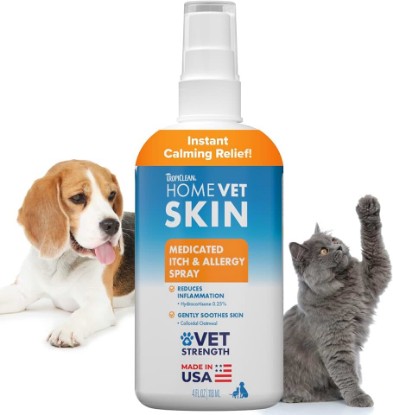 Picture of TropiClean HomeVet Allergy & Itch Spray, Hot Spot Spray for Dogs, 8oz