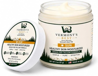 Picture of Vermont's Best Tallow Skin Moisturizer | Pure Grass-Fed Tallow | Unscented Skin and Hair Balm for the Whole Family | No Fragrance No Preservatives