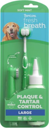 Picture of TropiClean Fresh Breath Dog Tooth Brushing Kit for Large Dogs