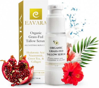Picture of Grass-Fed Beef Tallow Serum with Hyaluronic Acid, Collagen & Jojoba Oil, 1oz
