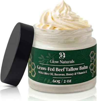 Picture of Beef Tallow For Skin - 2 oz Fragrance Free Tallow And Honey Balm With Olive Oil, Beeswax & Vitamin E - Grass Fed Beef Tallow For Face, Body & Dry, Sensitive Skin