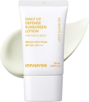 Picture of innisfree Daily UV Defense Sunscreen SPF 50+ PA++++, Korean Face Sunscreen, Invisible Finish, Broad Spectrum, No White Cast, Lightweight, Hydrating, Available in Gift Sets & Jumbo