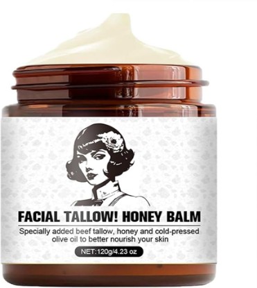 Picture of Tallow and Honey Balm - 2025 Natural Beef Tallow Cream for Skin, 4.23 OZ Tallow Face Moisturizer for Cracked & Dry Skin, Hydrating Deeply Nourishing Organic Beef Tallow Cream for Face & Body Skin Care