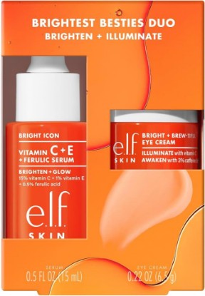 Picture of e.l.f. SKIN Brightest Besties Duo, Travel-Sized Skincare Set, Brightening Face Serum & Vitamin C Eye Cream, Boosts Radiance, Depuffs & Evens Skin Tone, Vegan & Cruelty-Free