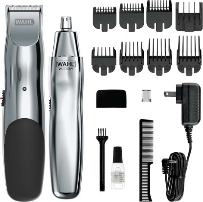 Picture of Wahl Groomsman Rechargeable Beard Trimmer Kit & Bonus Battery Nose Trimmer | Trim Beards & Mustaches With The Rechargeable Trimmer And Nose Hair With The Bonus Battery Wet/Dry Trimmer – Model 5622V