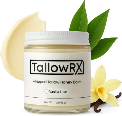Picture of 100% Grass-Fed Beef Tallow for Skin – Whipped Tallow Honey Balm, Pure & Organic Moisturizer for Face & Body with Manuka Honey, Jojoba & Calendula – Deep Hydration & Soothing (4 oz, Vanilla Scented)